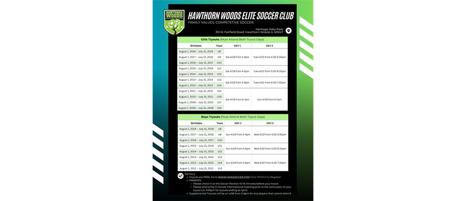 HWESC 2026-27 Tryouts